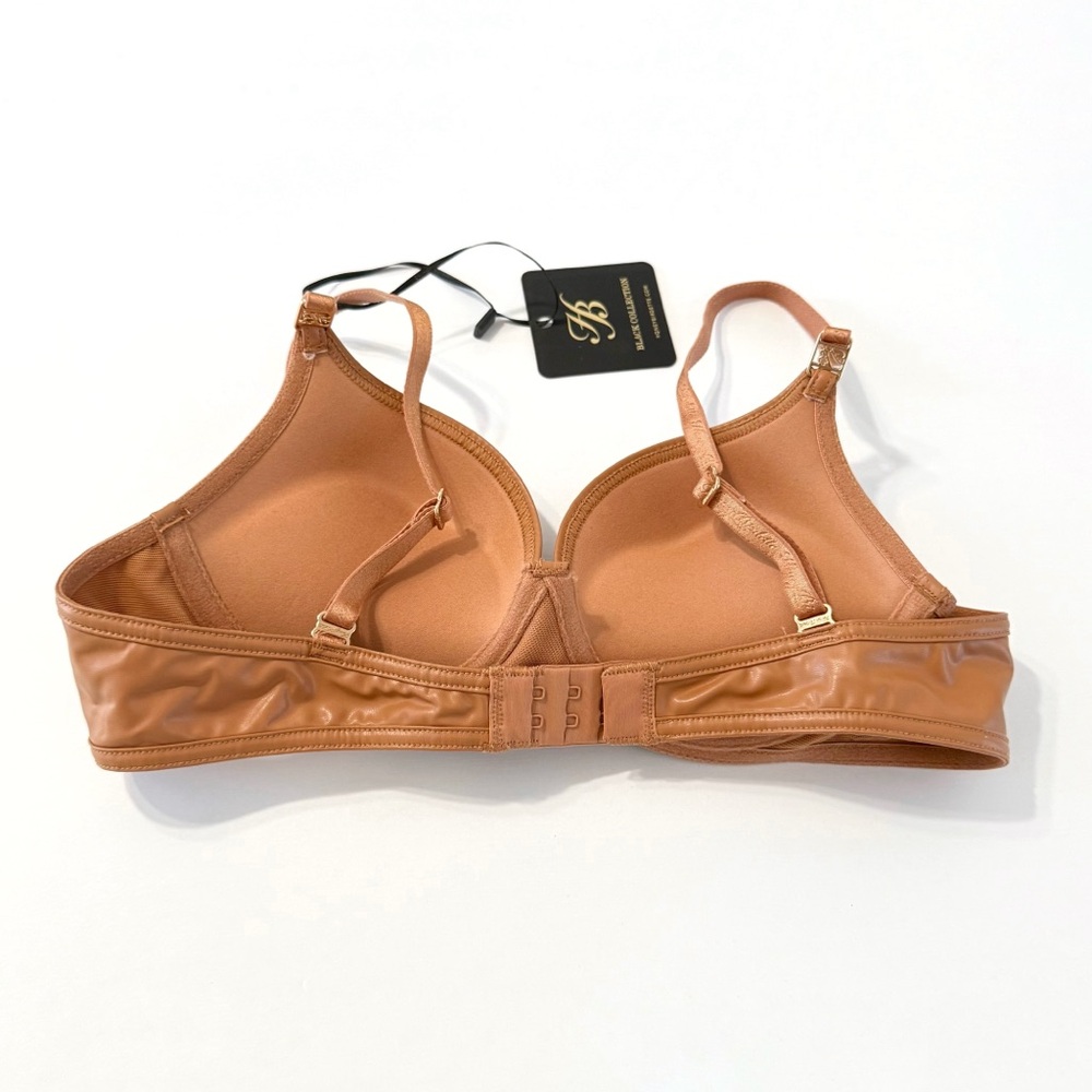 HONEY BIRDETTE EMILY TOFFEE TAN NUDE FAUX LEATHER PUSHUP BRA - Picture 2 of 9